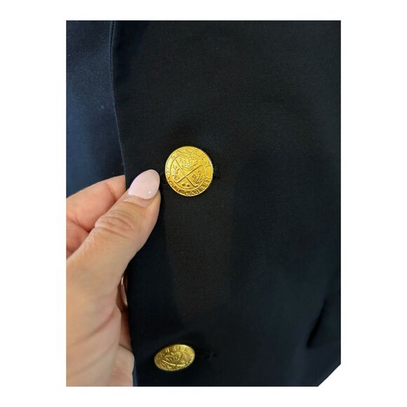 Lauren Ralph Lauren Men Blazer Gold Button Navy Blue Wool Sport Coat 42R? Jacket - Picture 2 of 6